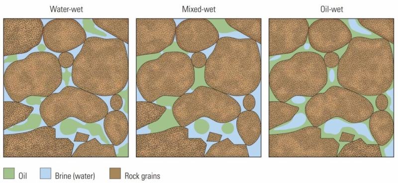 Water and Oil Wet Pore system