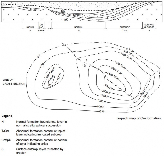 Example of Annotated Isopach Map