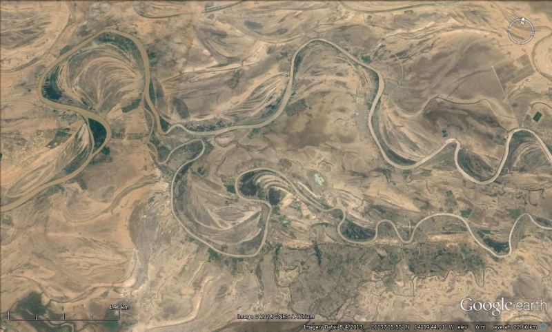 Meandering River Belt in Sahara Desert